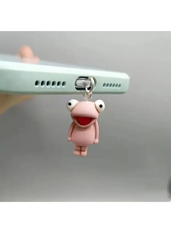 Pink Frog Dust Plug Charging Port Cap For iPhone 5 14 Waterproof ABS Material Gift - Image 4
